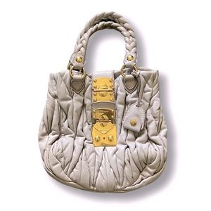 MIU MIU Lavender Leather Coffer Matelasse Shoulder Bag